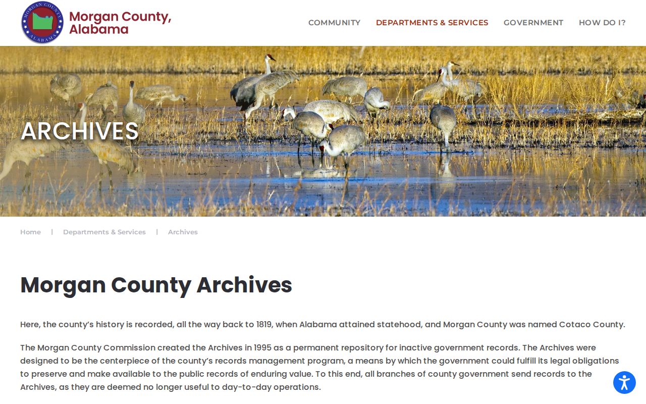 Morgan County Archives page