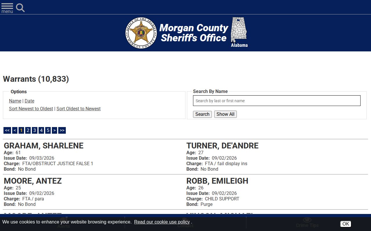 Morgan County Sheriff warrant search